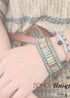 Boho Bracelet, Leather Wrap Bracelet, Blue Silver Stone